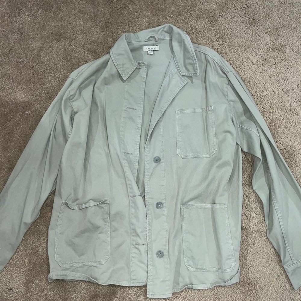 Topshop Light Gray Shirt Jacket